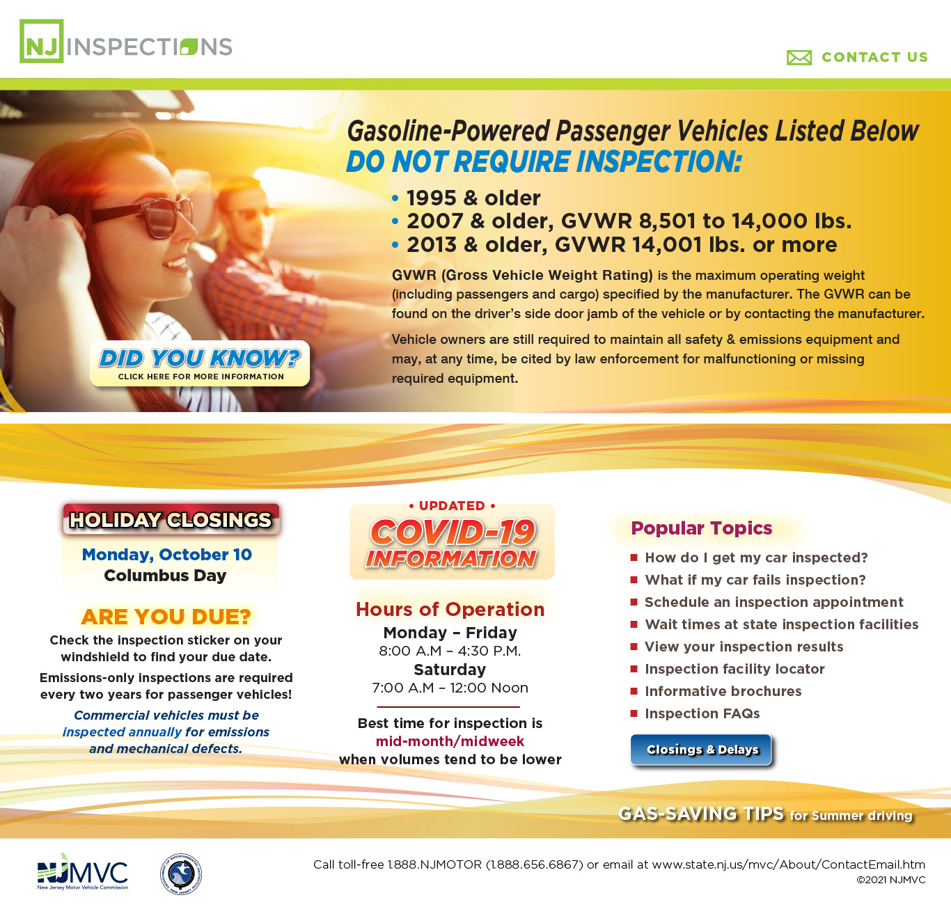Wayne New Jersey Motor Vehicle Inspection Hours