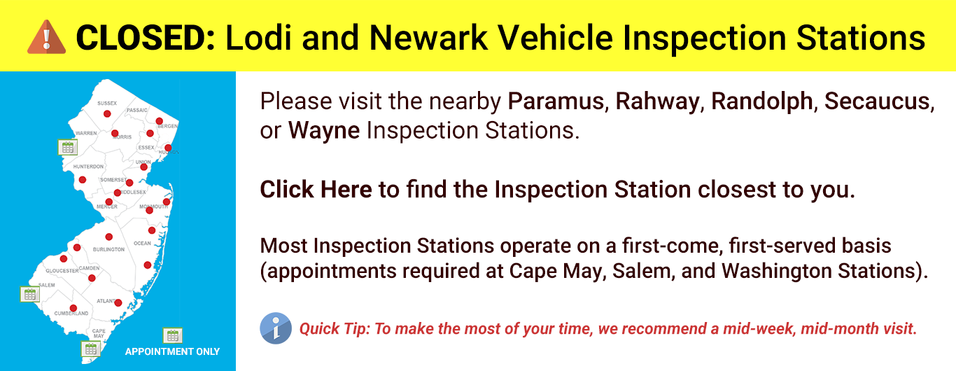 Lodi and Newark Closure Info